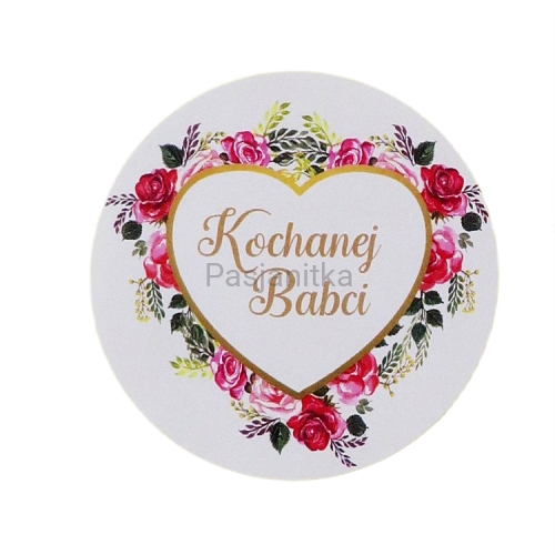Naklejka 012 / "Kochanej Babci" 5,5 cm / 2 szt
