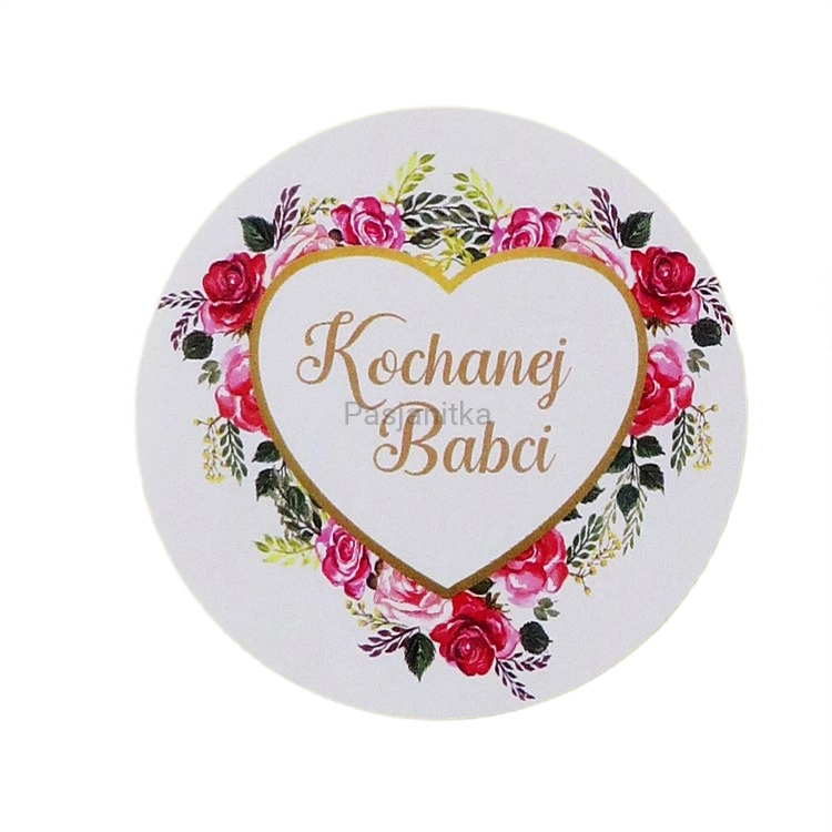 Naklejka 012 / "Kochanej Babci" 5,5 cm / 2 szt