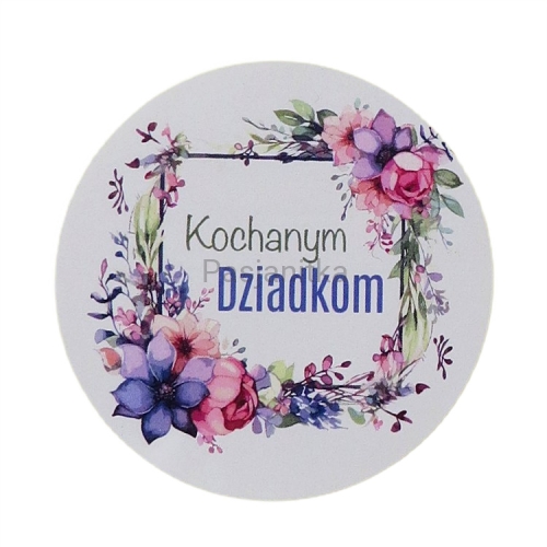 Naklejka 015 / "Kochanym Dziadkom" 5,5 cm / 2 szt
