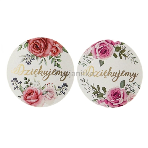 Naklejka 016 / "Dziękujemy" 6 cm / 5 szt