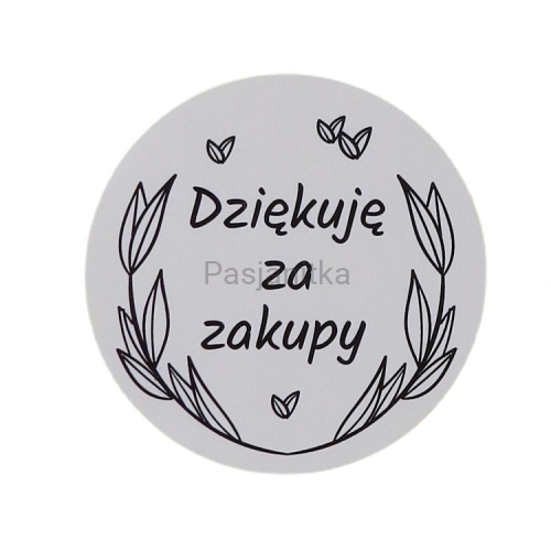 Naklejka 018 / "Dziękuje za zakupy" 5,5 cm / 2 szt