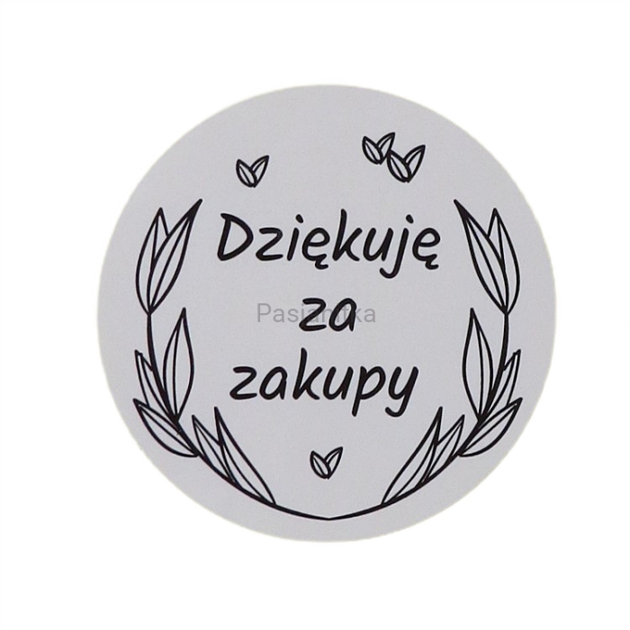 Naklejka 018 / "Dziękuje za zakupy" 5,5 cm / 2 szt