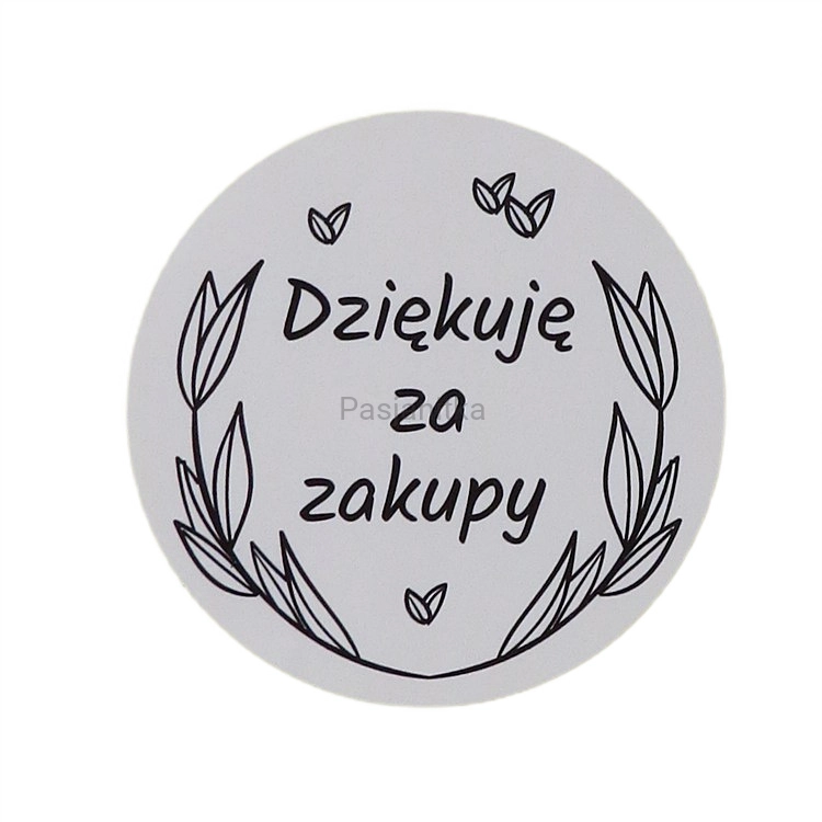 Naklejka 018 / "Dziękuje za zakupy" 5,5 cm / 2 szt