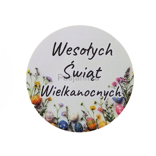 Naklejka 020 / "Wesołych Świąt Wielkanocnych" 3,7 cm / 2 szt