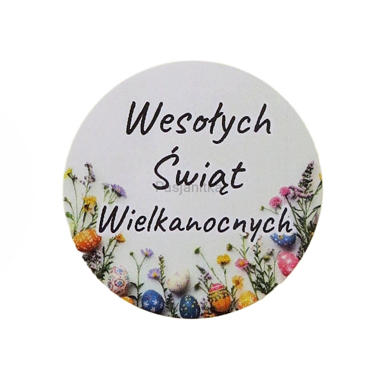 Naklejka 020 / "Wesołych Świąt Wielkanocnych" 3,7 cm / 2 szt