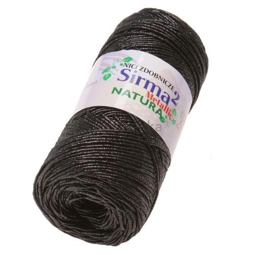 Sznurek Sirma 2 Metallic / 419 czarny
