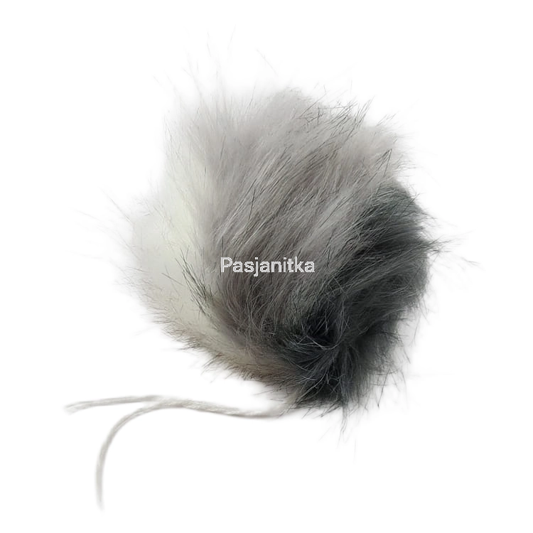 Pompon ok 14 cm / szary melanż