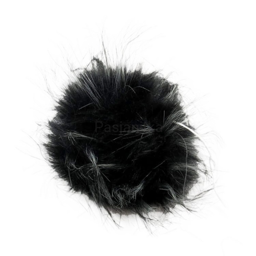 Pompon ok 14 cm / czarny melanż