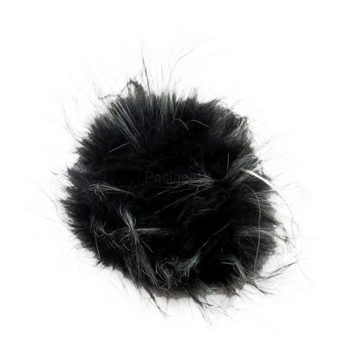 Pompon ok 14 cm / czarny melanż