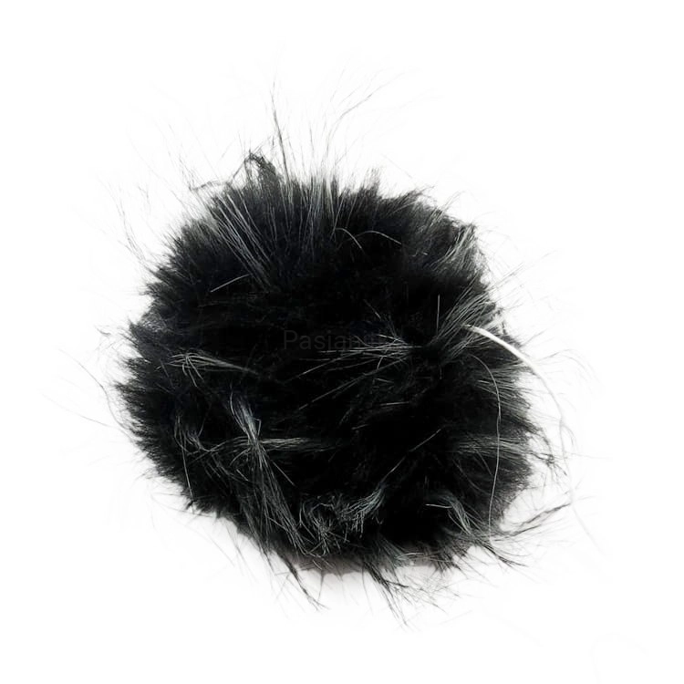 Pompon ok 14 cm / czarny melanż