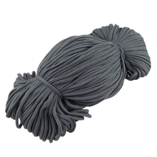 Sznurek poliestrowy 4 mm półpłaski / ciemny szary