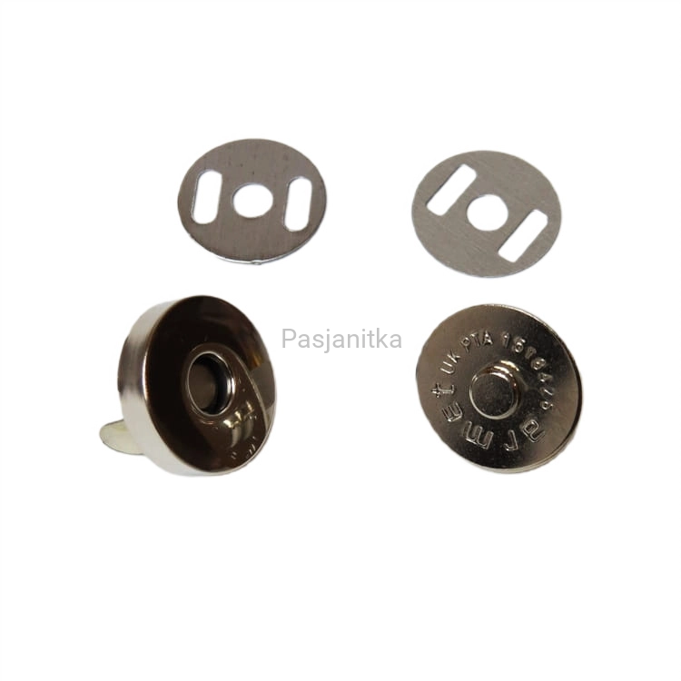 Zapięcie magnes zaciskowy 18 mm / srebrny
