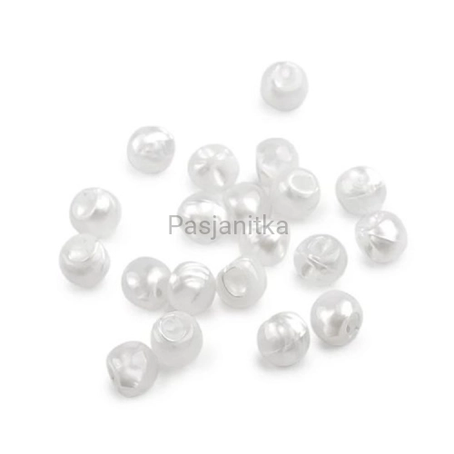 Guzik perełka 10 mm biały / 10 szt