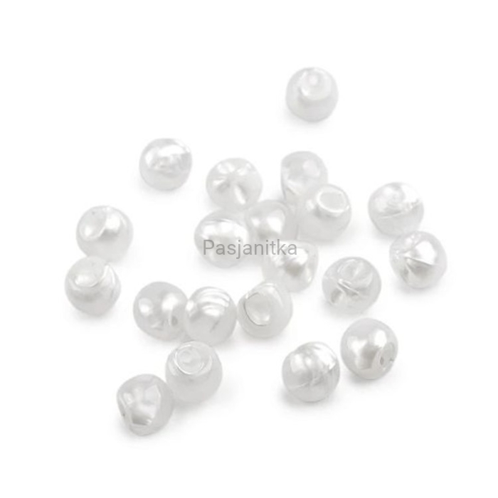 Guzik perełka 10 mm biały / 10 szt