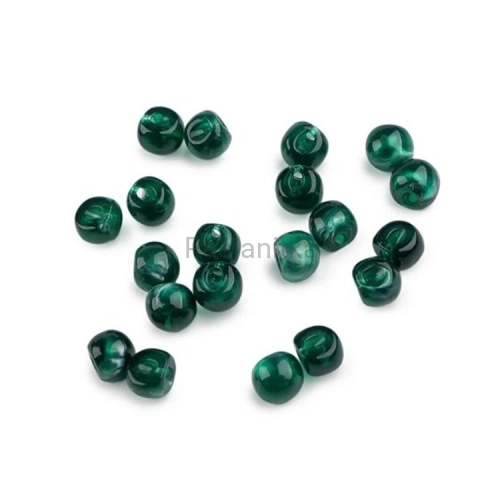 Guzik perełka 10 mm zielony / 10 szt