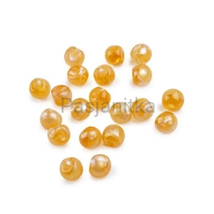 Guzik perełka 10 mm żółty / 10 szt