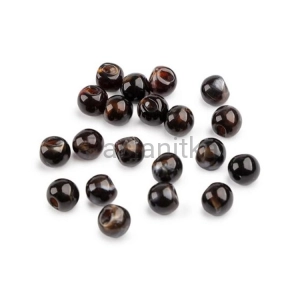 Guzik perełka 10 mm brąz / 10 szt