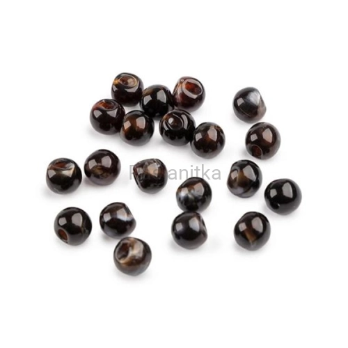 Guzik perełka 10 mm brąz / 10 szt