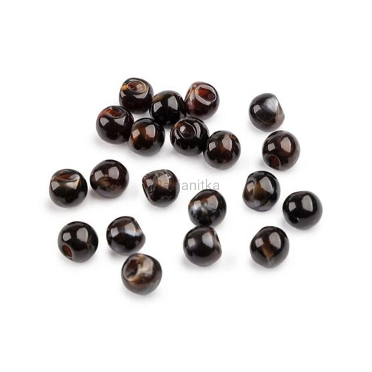 Guzik perełka 10 mm brąz / 10 szt