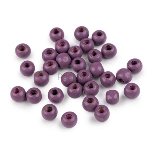 Drewniane koraliki 10 mm / fioletowy 20 g
