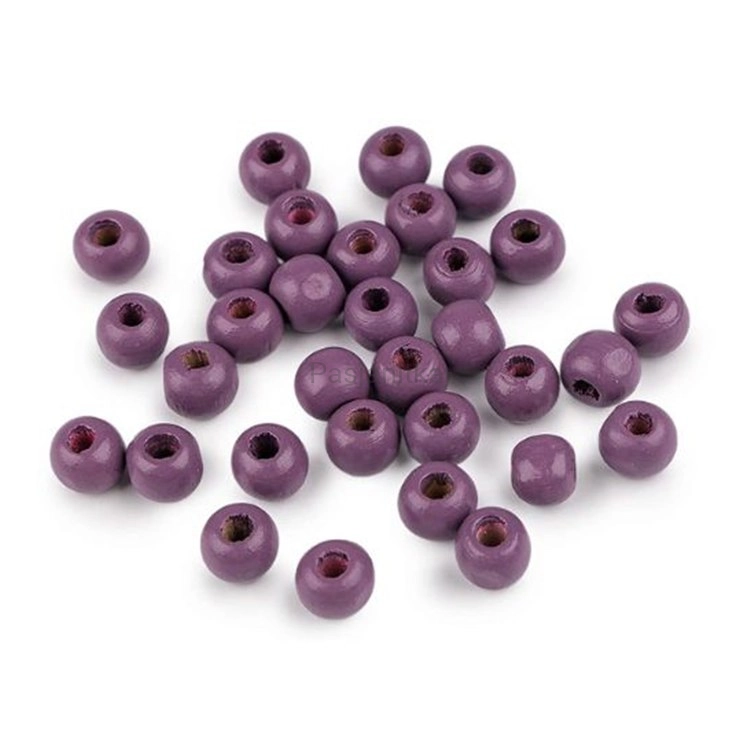 Drewniane koraliki 10 mm / fioletowy 20 g