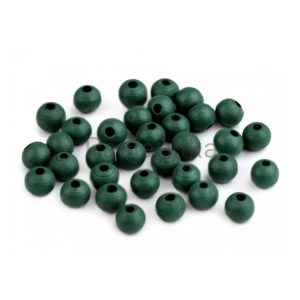 Drewniane koraliki 8 mm / butelkowa zieleń 20 g
