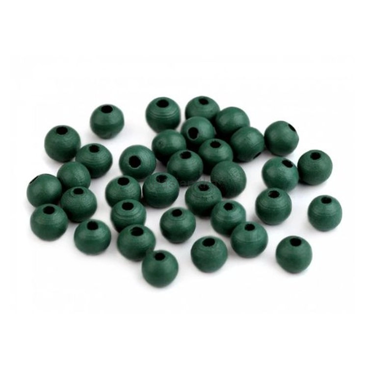 Drewniane koraliki 8 mm / butelkowa zieleń 20 g