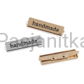 Metka metalowa "Handmade" 10 x 35 mm / złoty
