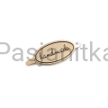 Metka metalowa "Handmade" 19 x 40 mm / złoty