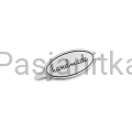 Metka metalowa "Handmade" 19 x 40 mm / srebrny