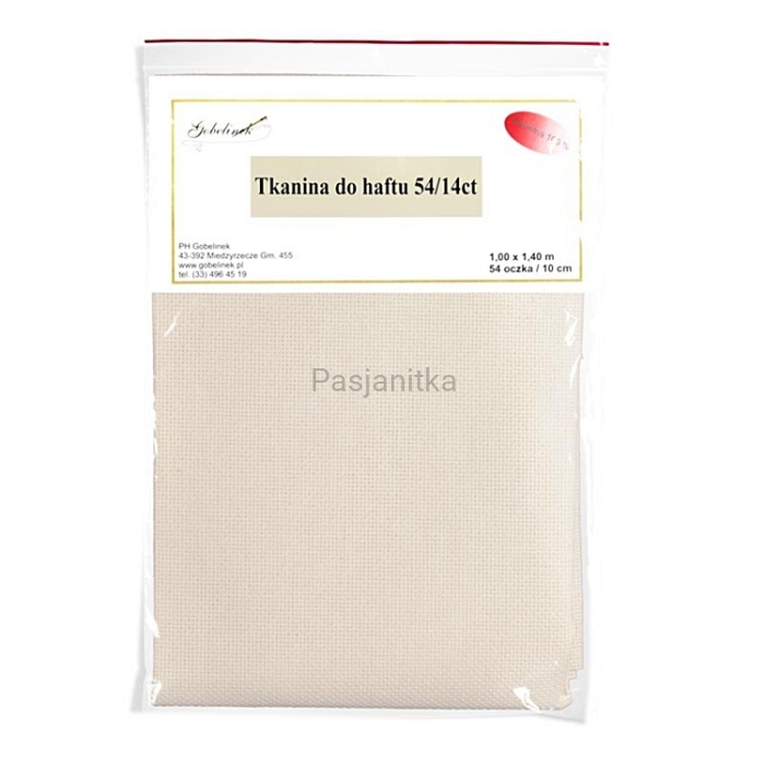 Kanwa / Tkanina do Haftu 14 ct / 100 x 140 cm / naturalny