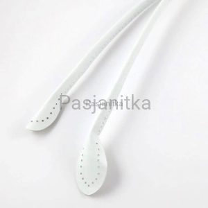 Rączki do torebki eko-skóra plecione 50 cm białe
