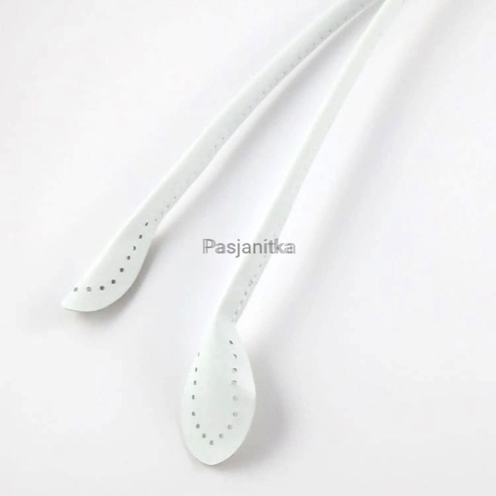 Rączki do torebki eko-skóra plecione 50 cm białe