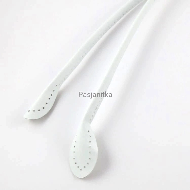 Rączki do torebki eko-skóra plecione 50 cm białe
