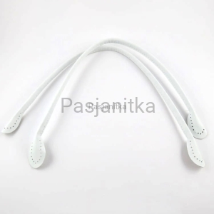 Rączki do torebki eko-skóra plecione 50 cm białe