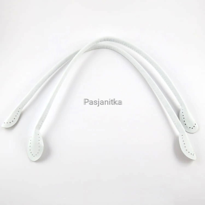 Rączki do torebki eko-skóra plecione 50 cm białe