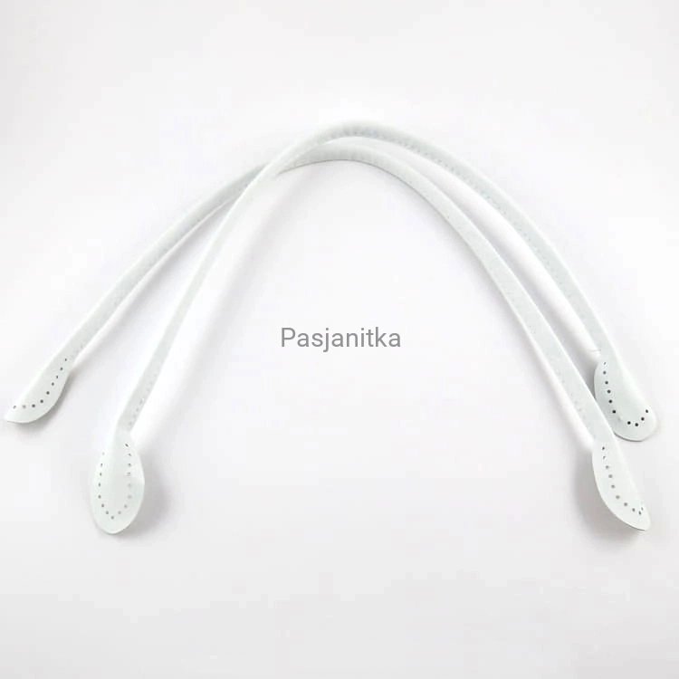 Rączki do torebki eko-skóra plecione 50 cm białe