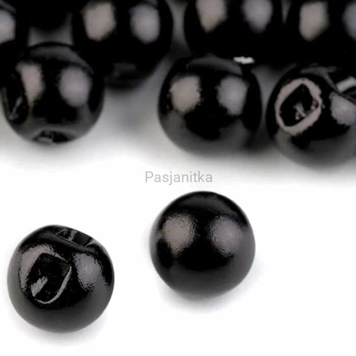 Guzik perełka 1 cm czarny / 10 szt