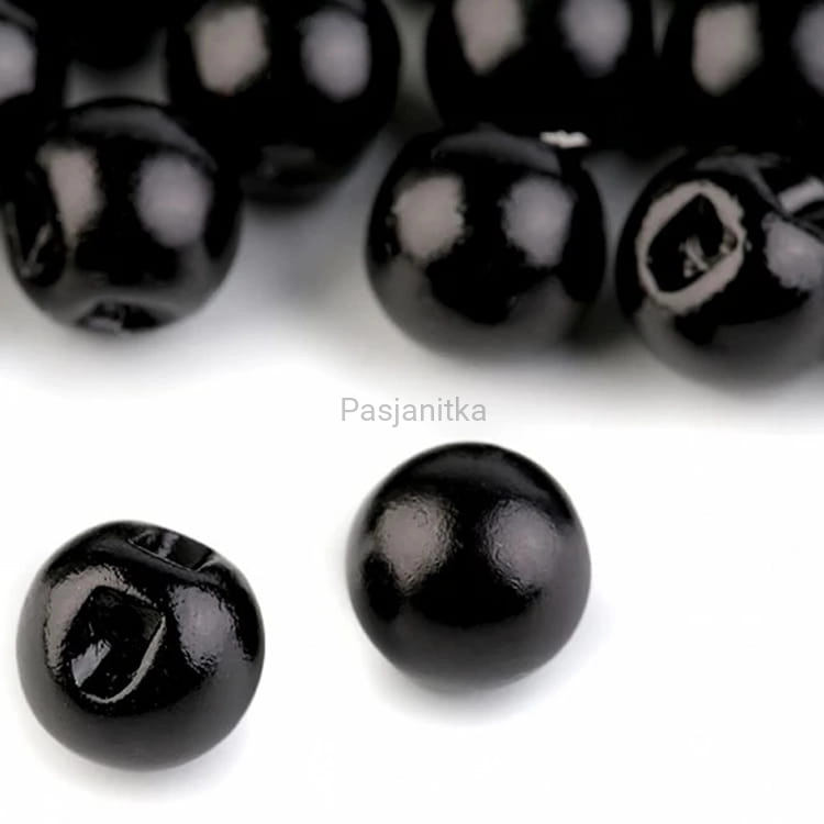 Guzik perełka 1 cm czarny / 10 szt