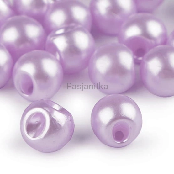 Guzik perełka 1 cm jasny fiolet / 10 szt