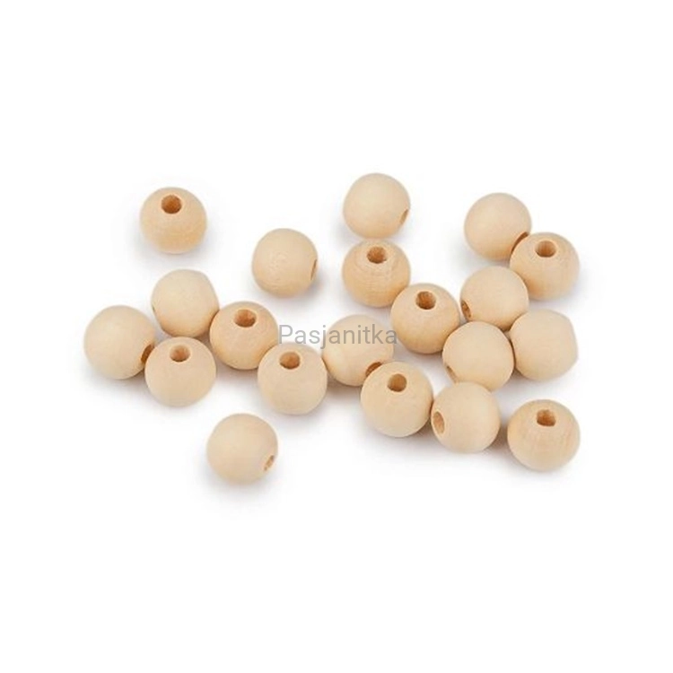 Drewniane koraliki 10 mm naturalne / komp. 10 szt
