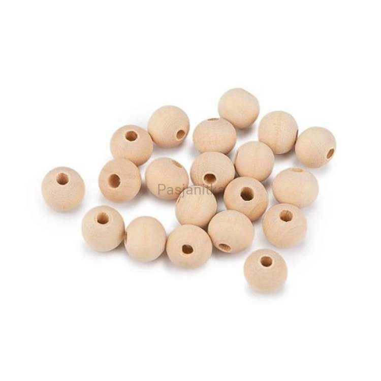 Drewniane koraliki 12 mm naturalne / komp. 10 szt