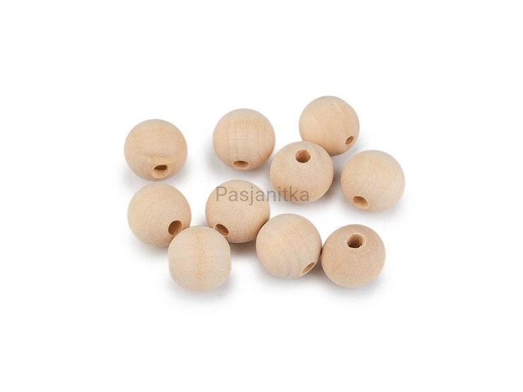 Drewniane koraliki 18 mm naturalne / komp. 10 szt