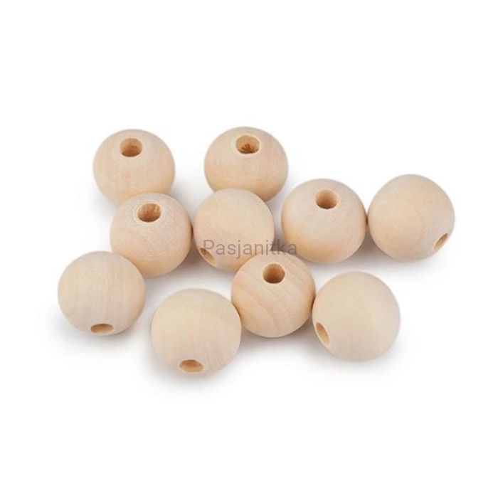 Drewniane koraliki 20 mm naturalne / komp. 8 szt