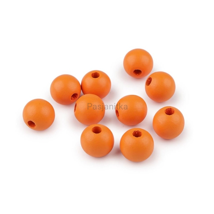 Drewniane koraliki 16 mm / pomarańcz