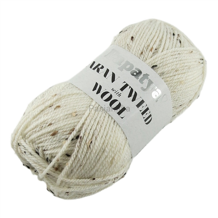 Włóczka Aran Wool Twed Papatya / 1400 kość słoniowa