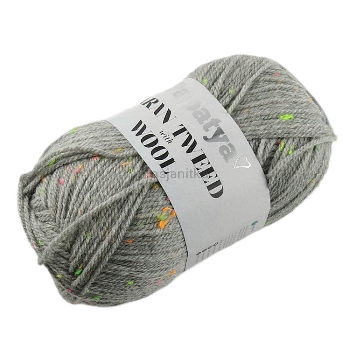Włóczka Aran Wool Twed Papatya / 2140 popiel