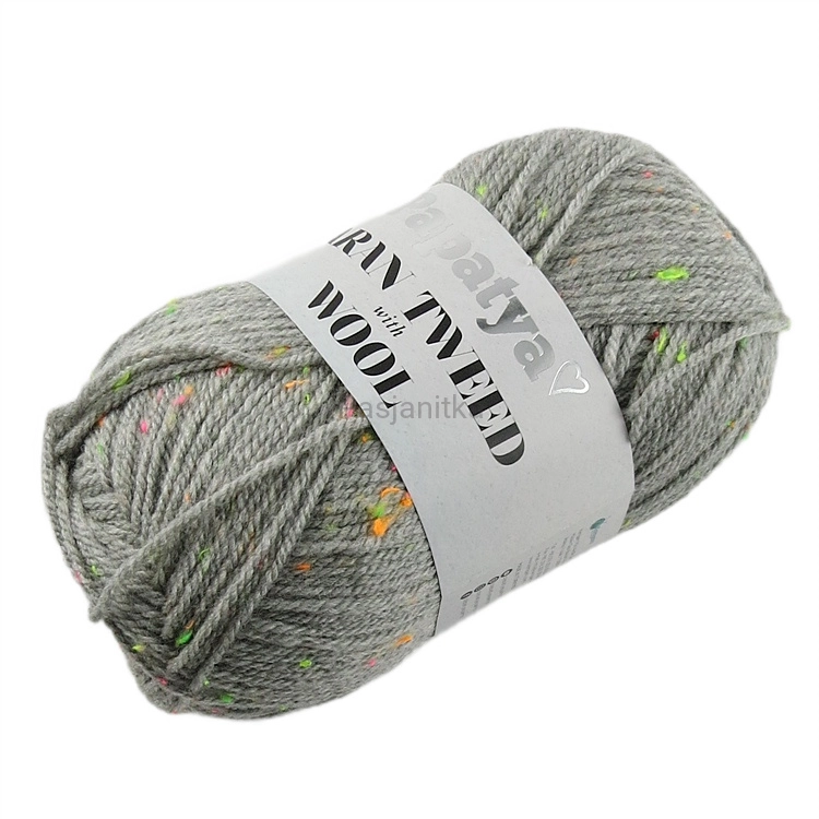 Włóczka Aran Wool Twed Papatya / 2140 popiel