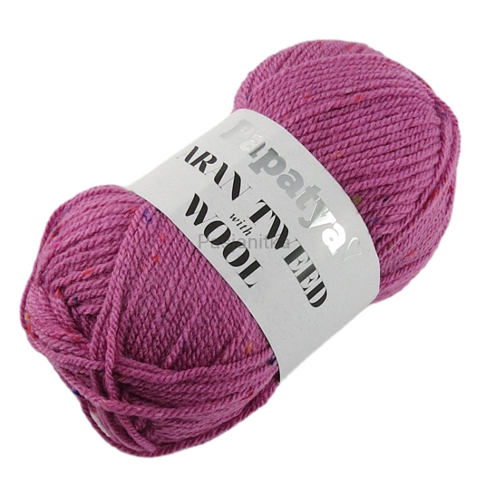 Włóczka Aran Wool Twed Papatya / 3570 brudny róż