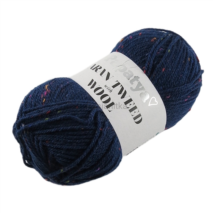 Włóczka Aran Wool Twed Papatya / 5280 granatowy